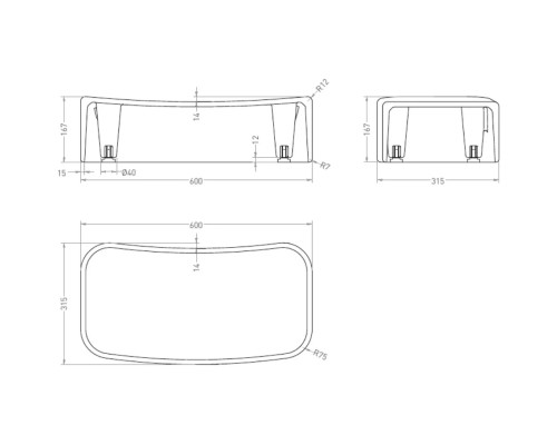 Ступенька для ванны Salini S-Sense Oriente Ofuro Step 1905101GF покраска по RAL глянец полностью
