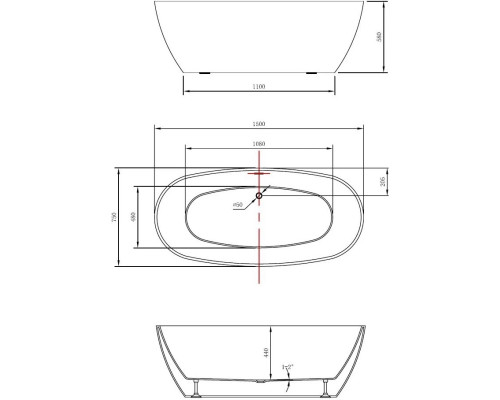 Акриловая ванна Vincea VBT-405-1500 150x75 см, отдельностоящая, белый