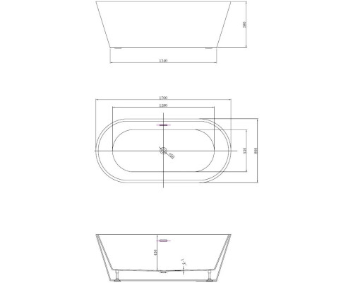 Акриловая ванна Vincea VBT-4291-1700 170x80 см, отдельностоящая, белый