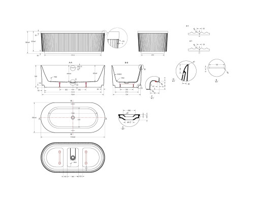 Акриловая ванна Vincea VBT-709-1700 170x80 см, отдельностоящая, белый