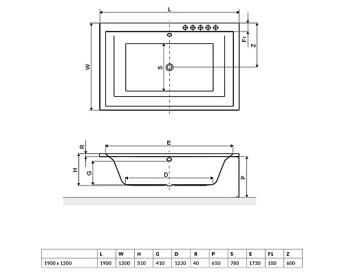 Заказать Панель фронтальная 190 см Excellent Crown Lux OBEX.190.65WH в магазине сантехники Santeh-Crystal.ru