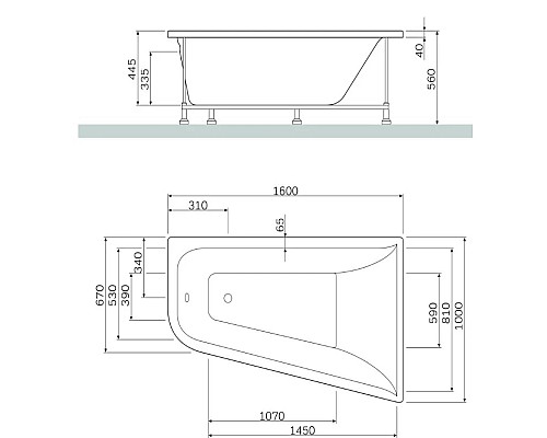 Приобрести Каркас для ванны 160х100 см Am.Pm Spirit W72A-160-100W-R2 в магазине сантехники Santeh-Crystal.ru