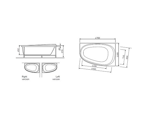 Заказать Каркас для ванны 170х110 см L Am.Pm Like W80A-170L110W-R в магазине сантехники Santeh-Crystal.ru