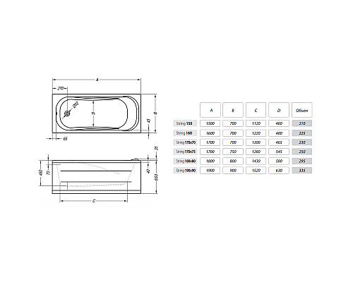 Santeh-Crystal.ru: Торцевая панель Kolpa San String A90/63 (1W28F) 5654109 Купить Торцевая панель Kolpa San String A90/63 (1W28F) 5654109 в магазине сантехники Santeh-Crystal.ru