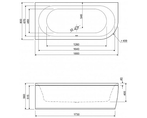 Заказать Панель фронтальная 180 L Cezares Metauro Corner METAURO CORNER-180-SCR-L в магазине сантехники Santeh-Crystal.ru