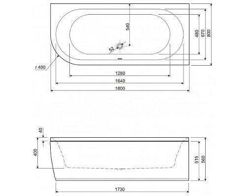 Заказать Панель фронтальная 180 R Cezares Metauro Corner METAURO CORNER-180-SCR-R в магазине сантехники Santeh-Crystal.ru