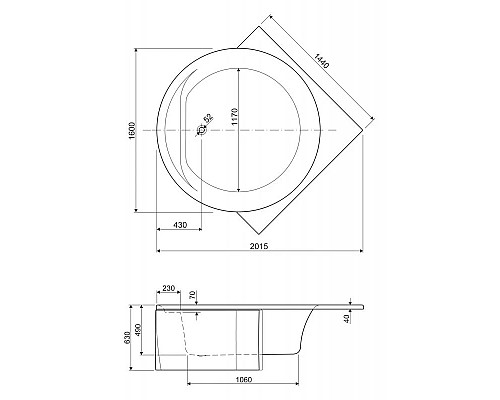 Заказать Панель фронтальная Cezares Fi FI CORNER-160-SCR в магазине сантехники Santeh-Crystal.ru