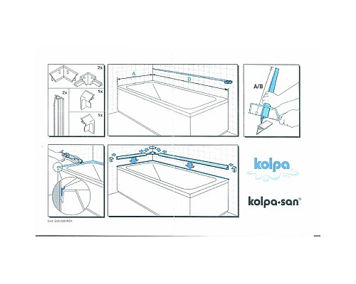Заказать Бордюр пластиковый для ванн и поддонов Kolpa San 768440 в магазине сантехники Santeh-Crystal.ru