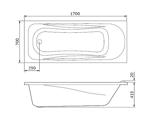 Приобрести Панель фронтальная 170 см Am.Pm Sense New W76A-170-070W-P в магазине сантехники Santeh-Crystal.ru