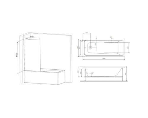 Приобрести Акриловая ванна 150х70 см Am.Pm Gem W90ASET-150W90BS80CT в магазине сантехники Santeh-Crystal.ru
