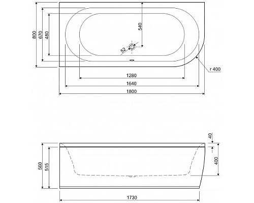 Заказать Панель фронтальная 180 L Cezares Metauro METAURO CORNER-180-SCR-L-W37 в магазине сантехники Santeh-Crystal.ru