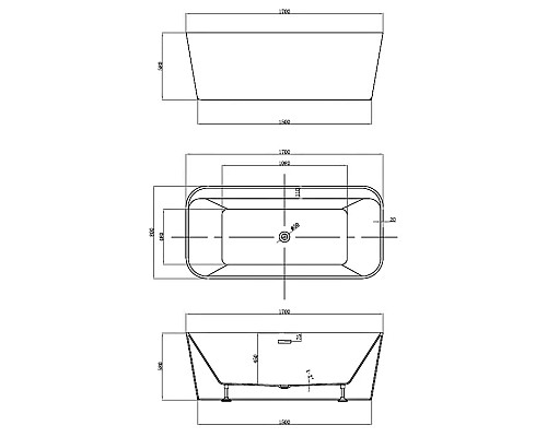 Акриловая ванна 170x80 см Vincea VBT-401-1700