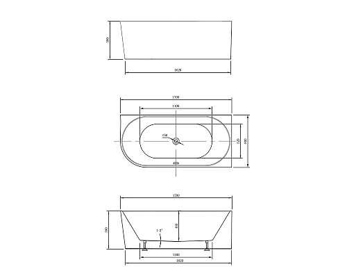 Акриловая ванна 170x80 см Vincea VBT-402-1700R