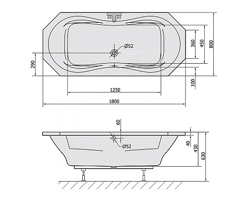 Купить Акриловая ванна 180х80 см Alpen Fuga 31111 в магазине сантехники Santeh-Crystal.ru