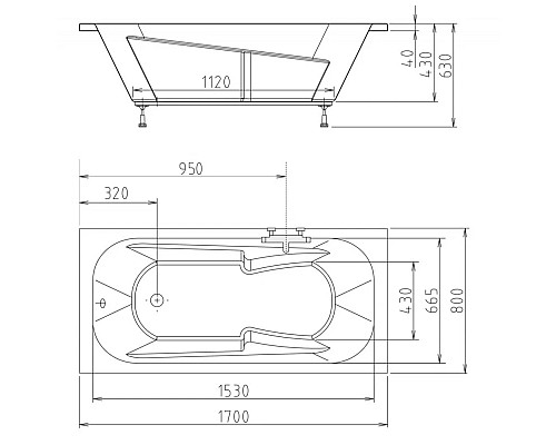 Заказать Акриловая ванна 170х80 см Alpen Kamelie 35111 в магазине сантехники Santeh-Crystal.ru