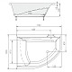 Купить Акриловая ванна 170х130 см L Alpen Tandem A06611 в магазине сантехники Santeh-Crystal.ru