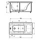 Приобрести Акриловая гидромассажная ванна 170х70 см пневматическое управление плоские форсунки Aquatek Альфа-170 в магазине сантехники Santeh-Crystal.ru