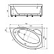 Купить Акриловая гидромассажная ванна 170х110 см левая пневматическое управление стандартные форсунки Aquatek Аякс 2 в магазине сантехники Santeh-Crystal.ru