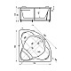 Купить Акриловая гидромассажная ванна 135х135 см пневматическое управление плоские форсунки Aquatek Галатея в магазине сантехники Santeh-Crystal.ru