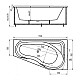 Купить Акриловая гидромассажная ванна 170х95 см левая пневматическое управление стандартные форсунки Aquatek Медея в магазине сантехники Santeh-Crystal.ru
