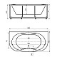 Приобрести Акриловая гидромассажная ванна 180х95 см пневматическое управление стандартные форсунки Aquatek Мелисса в магазине сантехники Santeh-Crystal.ru
