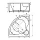 Приобрести Акриловая гидромассажная ванна 164х164 см пневматическое управление стандартные форсунки+спинной массаж 12 форсунок Aquatek Сириус в магазине сантехники Santeh-Crystal.ru