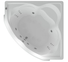Акриловая гидромассажная ванна 164х164 см пневматическое управление стандартные форсунки+спинной массаж 12 форсунок Aquatek Сириус