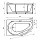 Приобрести Акриловая гидромассажная ванна 170х100 см левая пневматическое управление стандартные форсунки Aquatek Таурус в магазине сантехники Santeh-Crystal.ru