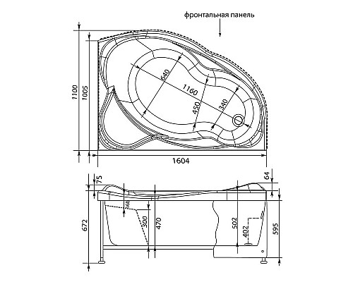 Заказать Акриловая ванна 160,4x110 см правая Aquanet Jamaica 00205503 в магазине сантехники Santeh-Crystal.ru