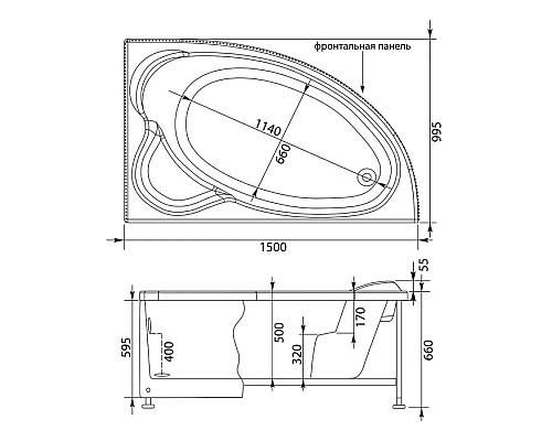 Заказать Акриловая ванна 149,8x100 см правая Aquanet Mayorca 00205438 в магазине сантехники Santeh-Crystal.ru