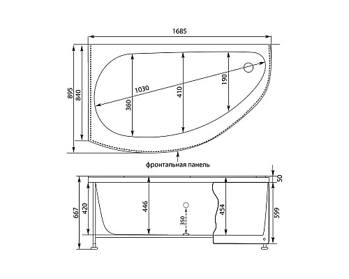 Заказать Акриловая ванна 168,5x89,5 см левая Aquanet Augusta 00205463 в магазине сантехники Santeh-Crystal.ru