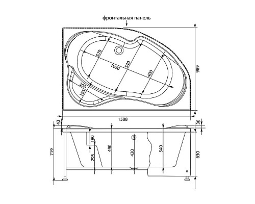 Приобрести Акриловая ванна 158,8,x98,9 см правая Aquanet Capri 00205386 в магазине сантехники Santeh-Crystal.ru