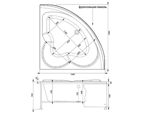 Заказать Акриловая ванна 149x149 см Aquanet Manila 00205522 в магазине сантехники Santeh-Crystal.ru