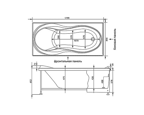 Купить Акриловая ванна 180х90 см Aquanet Grenada 00205493 в магазине сантехники Santeh-Crystal.ru