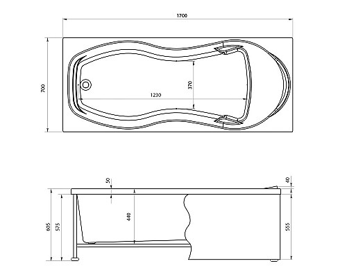 Купить Акриловая ванна 170x70 см Aquanet Tessa 00242925 в магазине сантехники Santeh-Crystal.ru