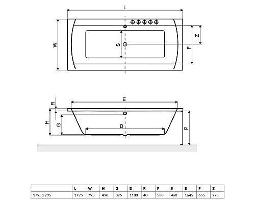 Приобрести Акриловая ванна 179,5х79,5 см Excellent Aquaria Lux WAEX.AQU180WH в магазине сантехники Santeh-Crystal.ru