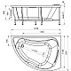Приобрести Акриловая ванна 168х120 см правая Radomir Альбена 1-01-0-2-1-015 в магазине сантехники Santeh-Crystal.ru