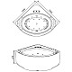Купить Акриловая гидромассажная ванна 155х155 см Gemy G9252 в магазине сантехники Santeh-Crystal.ru