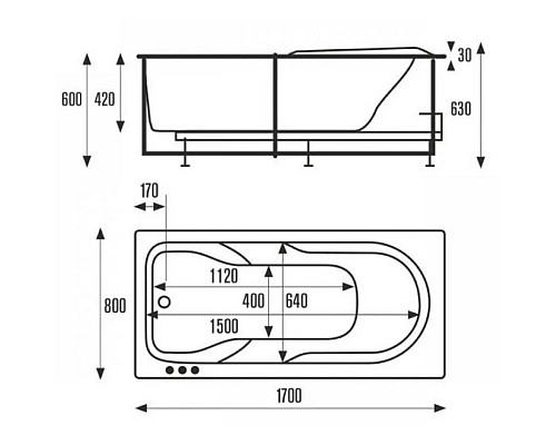 Купить Акриловая ванна 170х80 см Vagnerplast Corvet VPBA178COR2X-04 в магазине сантехники Santeh-Crystal.ru