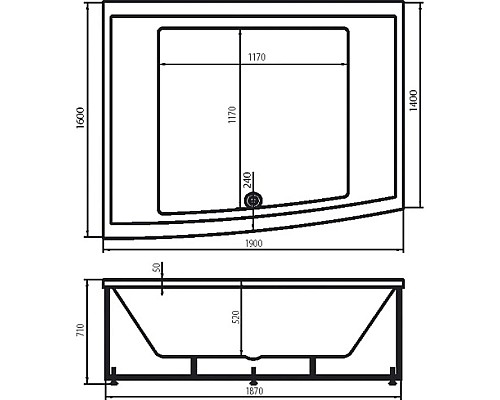 Приобрести Акриловая ванна 190х160 см Vagnerplast Impossible VPBA190IMP2X-04 в магазине сантехники Santeh-Crystal.ru