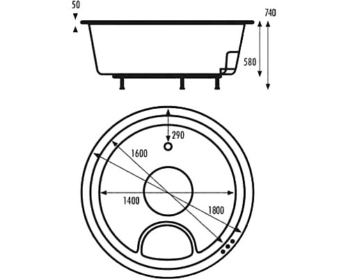 Купить Акриловая ванна 180х180 см Vagnerplast Rondo VPBA180RON9X-04 в магазине сантехники Santeh-Crystal.ru