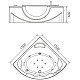 Заказать Акриловая гидромассажная ванна 150х150 см Orans 6510300 в магазине сантехники Santeh-Crystal.ru