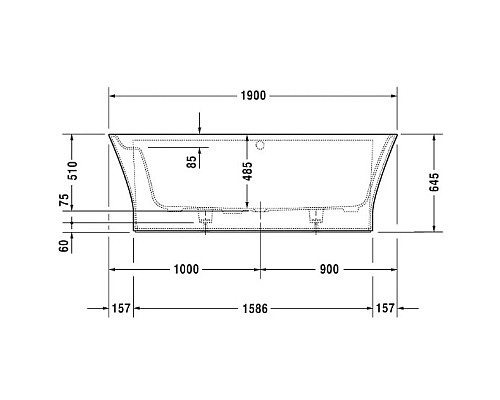 Приобрести Акриловая ванна 190х90 см Duravit Cape Cod 700364000000000 в магазине сантехники Santeh-Crystal.ru