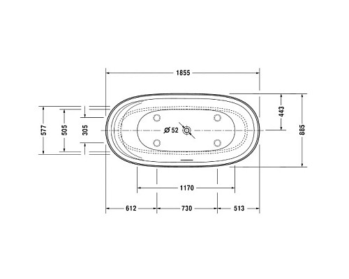 Купить Акриловая ванна 185,5х88,5 см Duravit Cape Cod 700330000000000 в магазине сантехники Santeh-Crystal.ru