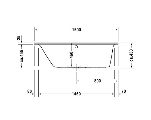 Заказать Акриловая ванна 160х70 см L Duravit Darling New 700238000000000 в магазине сантехники Santeh-Crystal.ru