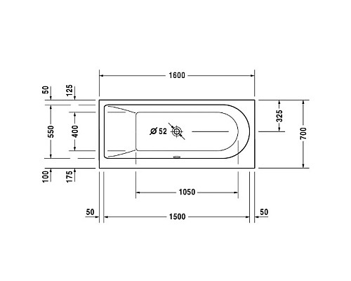 Заказать Акриловая ванна 160х70 см L Duravit Darling New 700238000000000 в магазине сантехники Santeh-Crystal.ru