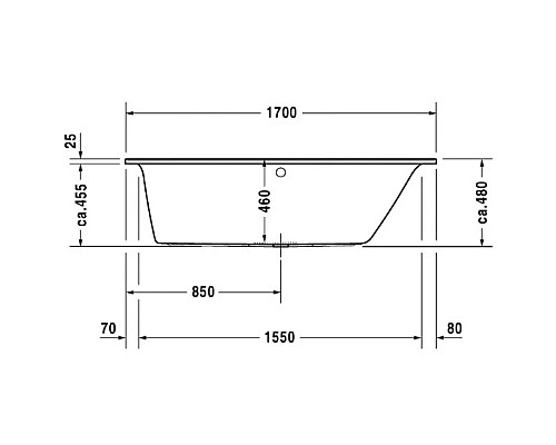 Купить Акриловая ванна 170х75 см R Duravit Darling New 700243000000000 в магазине сантехники Santeh-Crystal.ru