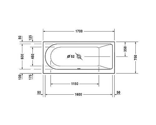 Купить Акриловая ванна 170х75 см R Duravit Darling New 700243000000000 в магазине сантехники Santeh-Crystal.ru