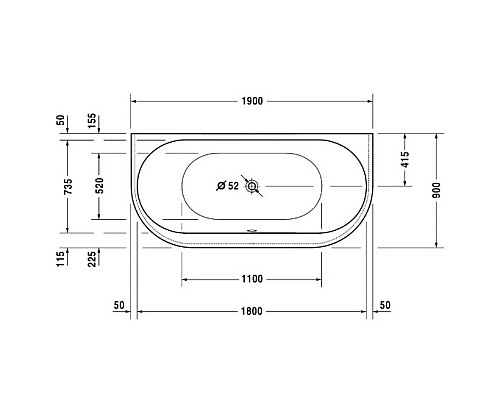 Купить Акриловая ванна 190х90 см Duravit Darling New 700248000000000 в магазине сантехники Santeh-Crystal.ru