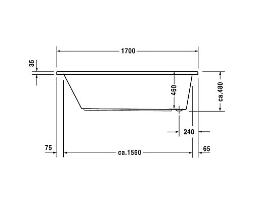 Заказать Акриловая ванна 170х70 см Duravit Daro 700141000000000 в магазине сантехники Santeh-Crystal.ru